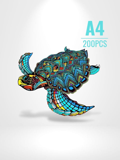 Puzzle 3D Adulte tortue | Brainstaker™ A4 / Bleu
