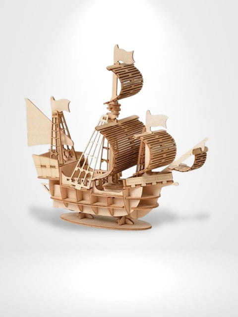 Puzzle 3D Bateau Naval | Brainstaker™ Bois