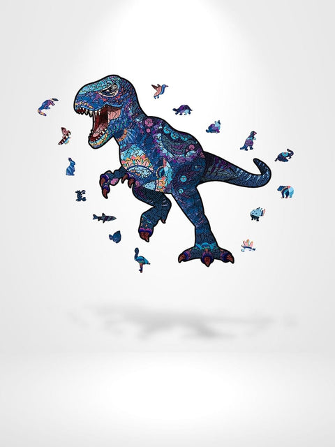 Puzzle 3D Bois Dinosaure Attaque | Brainstaker™ Bleu