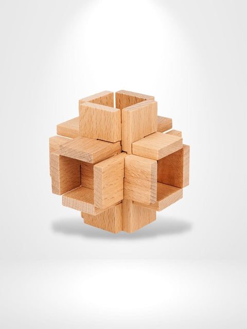Puzzle 3D Burr Wooden Cross Solution | Brainstaker™ Bois