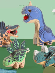 Puzzle 3D Dinosaure Papier | Brainstaker™ Bleu