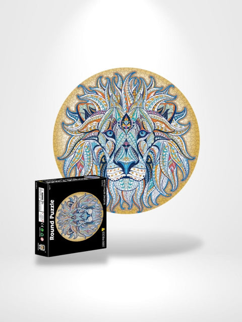 Puzzle 3D En Bois Lion | Brainstaker™ Bleu Ciel