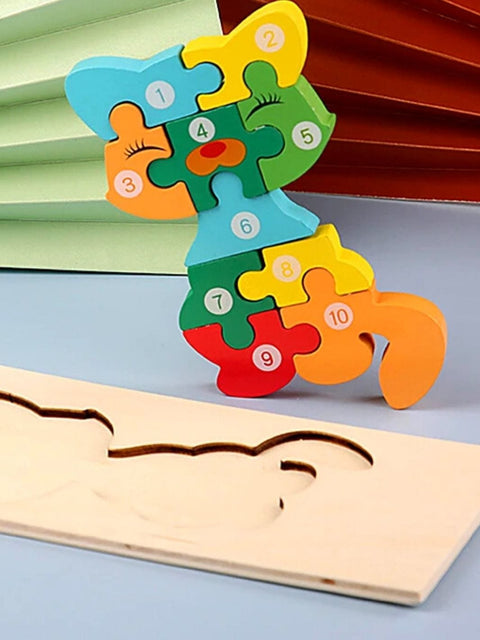 Puzzle 3D Enfants chats | Brainstaker™ Bois