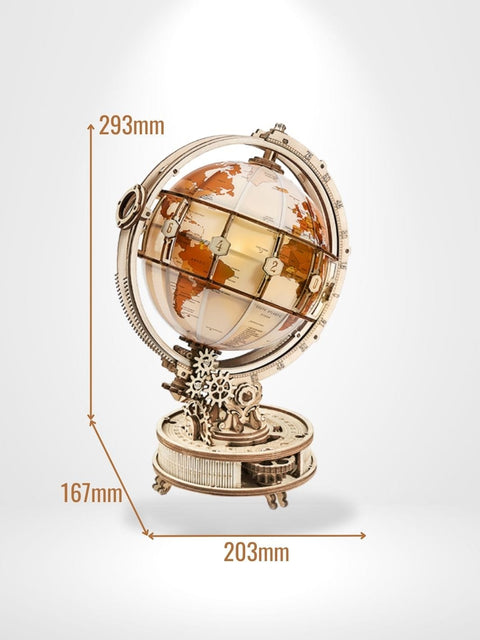 Puzzle 3D Globe lumineux | Brainstaker™ Bois