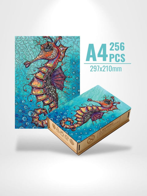 Puzzle 3D Hippocampe | Brainstaker™ A4 / Bleu Turquoise