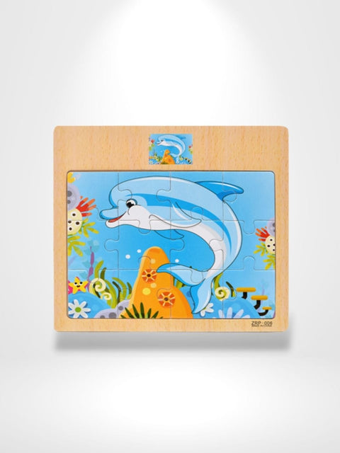 Puzzle 3D Kid Jouet Pour Monde sous marin dauphin |  Brainstaker™ Bois