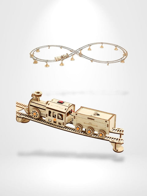 Puzzle 3D Locomotive  Mécanique En Bois | Brainstaker™ Grand Train / Bois