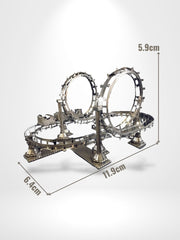 Puzzle 3D Metal Nano Roller Coaste | Brainstaker™ Argent