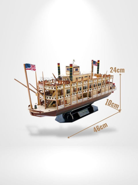 Puzzle 3D Mississippi Steamboat | Brainstaker™ Marron
