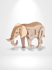 Puzzle 3D Natural Wooden Éléphant | Brainstaker™ Bois