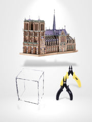 Puzzle 3D Notre Dame De Paris | Brainstaker™ Modèle 4 | Outils et boîte / Bronze
