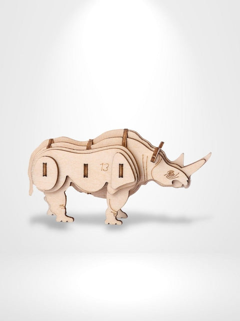 Puzzle 3D Rhinocéros | Brainstaker™ Bois